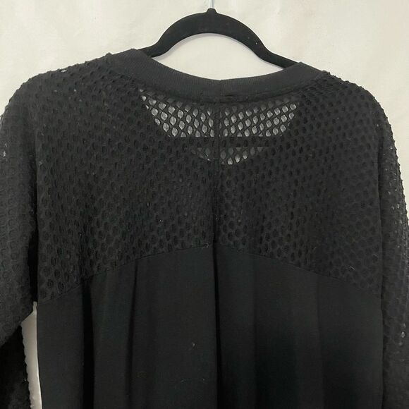 Gibson Mesh Lightweight Long Sleeve Black Sweater Size M - Picture 4 of 9